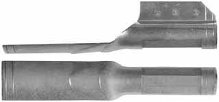 Ramrod pipe, nickel silver, entry pipe with thumbnail skirt, fancy octagon, for 7/16" ramrod